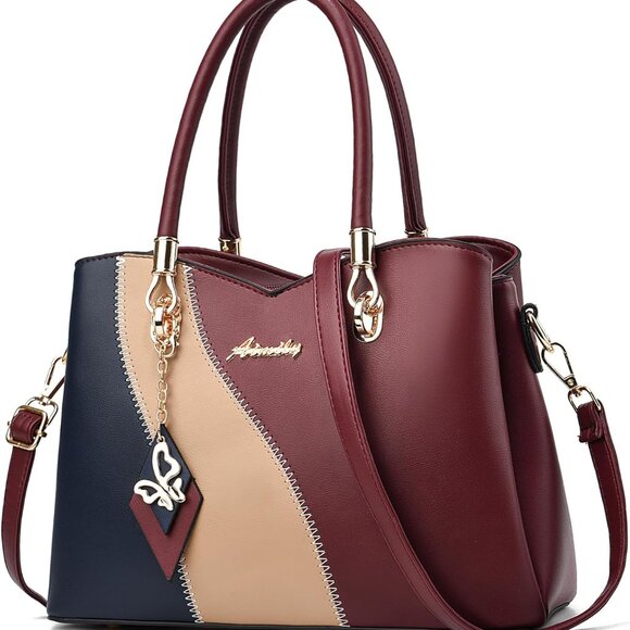 Handbags - PU Leather Tote Crossbody Shoulder Bag for Women Multi-Pocket Elegant